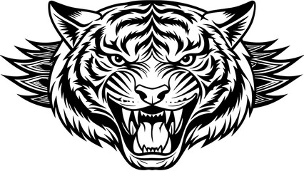 Fototapeta premium angry tiger head svg file