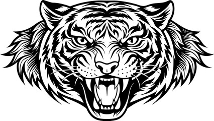 angry tiger head svg file