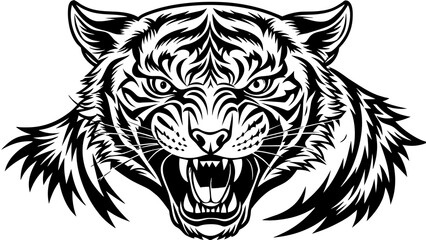angry tiger head svg file
