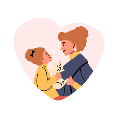 Joyous mother-child moment vector illustration