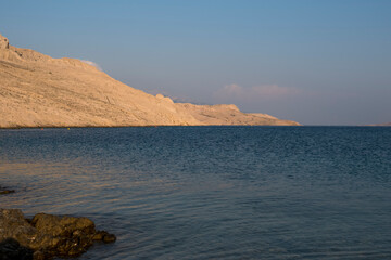 Landscape with a part of Mediterranean Sea seen from Pag Island