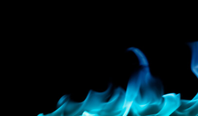 Flames burn horizontally with a black background.