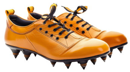 A pair of vibrant yellow shoes adorned with sharp spikes for a bold and edgy style statement