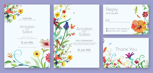 a wedding invitation with flowers and the word  celsius  on it.