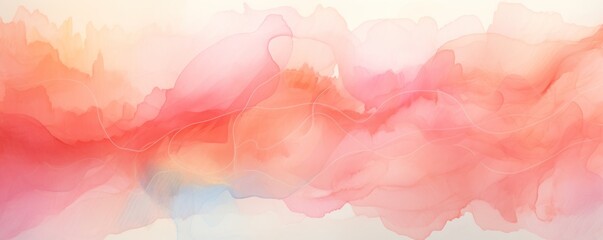 Fototapeta na wymiar Coral light watercolor abstract background