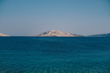 Landscape with a part of Mediterranean Sea seen from Pag Island