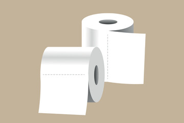 Toilet paper illustrated in vector