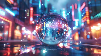 Digital science fiction sphere universe scene poster web page PPT background