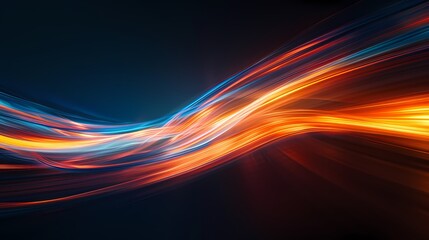 Digital technology black orange wave curve abstract poster web page PPT background