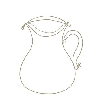 hand drawn illustration of a jug