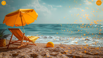 Summer sun and vacation background image concept