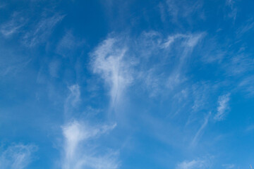Clouds in the blue sky on a sunny day. Sunny sky background