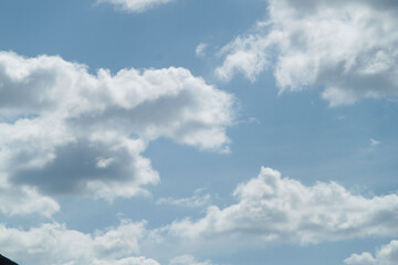 Clouds in the blue sky on a sunny day. Sunny sky background