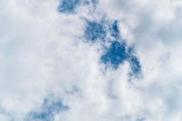 Clouds in the blue sky on a sunny day. Sunny sky background