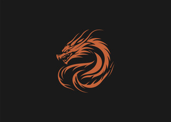 Dragon logo design vector icon illustration