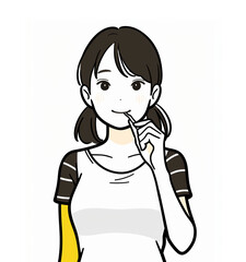 歯磨きをする女性