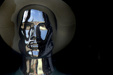 head of metal fashion figurine