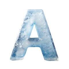 symbol made of transparent ice letter a