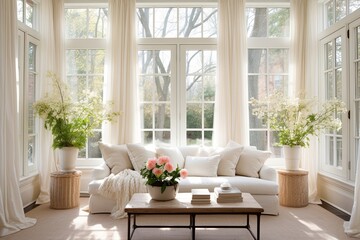 Light Curtains and Gentle Breeze: Airy and Bright Sunroom Design Inspirations