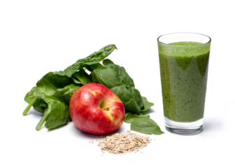 green smoothie, (apple, oatmeal, spinach ) png file