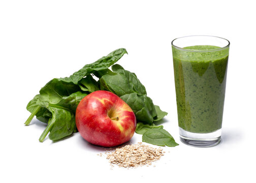 green smoothie, (apple, oatmeal, spinach ) png file
