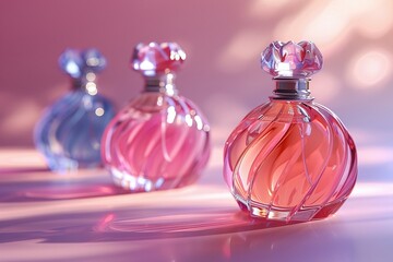 Obraz na płótnie Canvas 3D illustrations for brands, showing an elegant perfume bottle