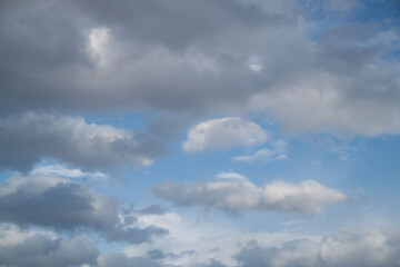 Cloudy sky background. texture of clouds and blue sky. Photo of the real sky