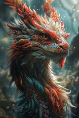 Use digital painting techniques to bring to life a mythical creature from ancient folklore