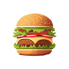 Hamburger icon, fast food vector Illustration on a white background