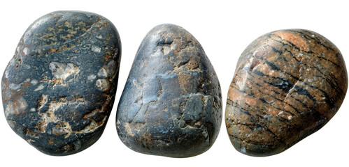 sea pebble stone isolated on transparent background