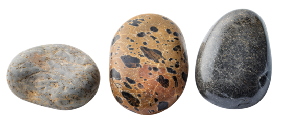 sea pebble stone isolated on transparent background