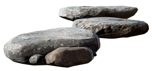 sea pebble stone isolated on transparent background