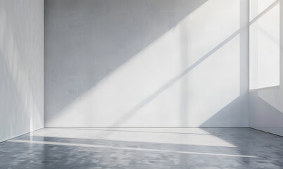 Fototapeta premium empty blank white room with window, nobody inside