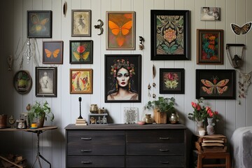 Bohemian Chic Art Studio Ideas: Eclectic Gallery Wall, Mixed Media Inspo