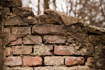 Texture of an old brick wall. Vintage background.