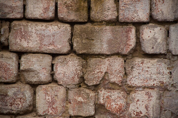 Texture of an old brick wall. Vintage background.
