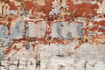 Texture of an old brick wall. Vintage background.