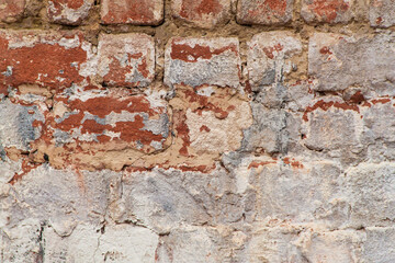 Texture of an old brick wall. Vintage background.