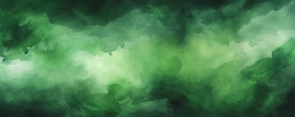 Fototapeta na wymiar Green dark watercolor abstract background