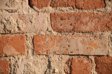 Texture of an old brick wall. Vintage background.
