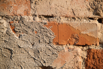 Texture of an old brick wall. Vintage background.