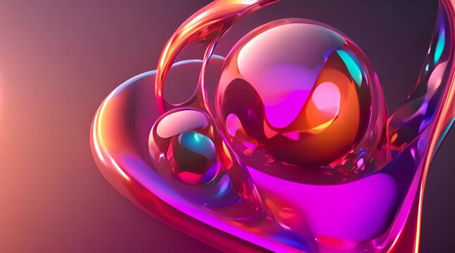 Abstract 3d animation of a colorful bubble video loop