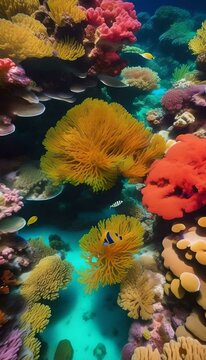 folhagens marinhas bem coloridas e relaxantes ao ver