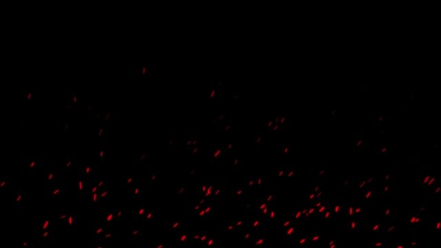 fire embers and spark particles with transparent background 