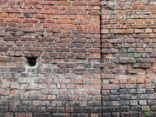 Texture of an old brick wall. Vintage background.