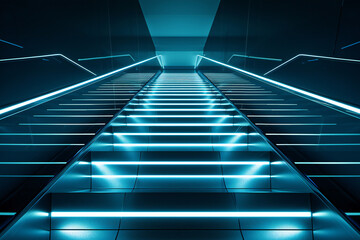 Digital stairs representing growth and evolution
