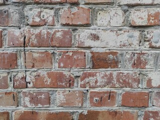 Texture of an old brick wall. Vintage background.