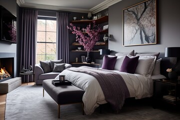 Boutique Hotel Chic Bedroom: Luxurious Fabrics, Stylish Furniture & Unique Artwork Inspiration