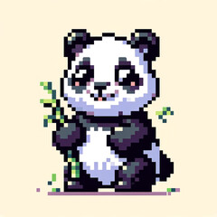 Fototapeta premium パンダのドット絵