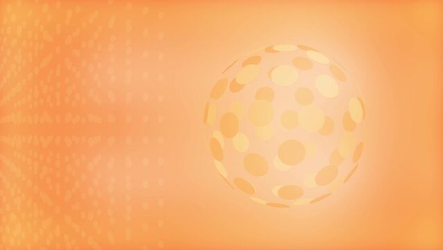 Peach Fuzz Background with Rotating Sphere Animation Loop